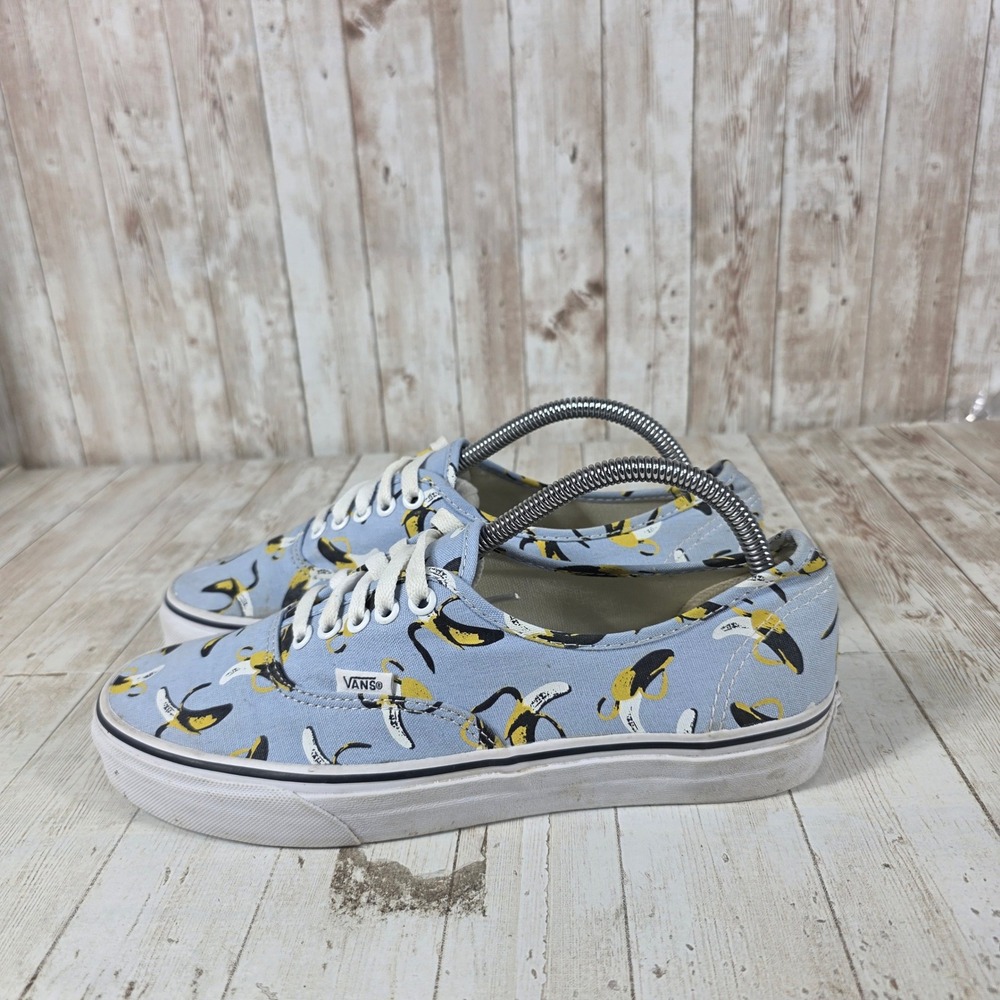 Vans Authentic Banana Print Sneakers Light Blue Womens 10 Mens 8.5 Low Top Shoes - Picture 4 of 8